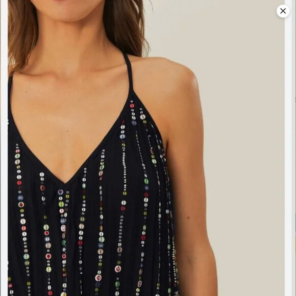 FARM Rio Embroidered Stones Pleated Maxi Dress, Size L, NWT 🇧🇷 - Picture 2 of 16